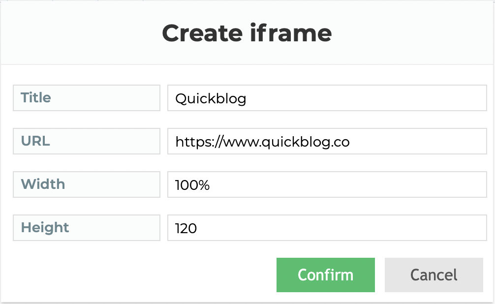 Quickblog | iframes